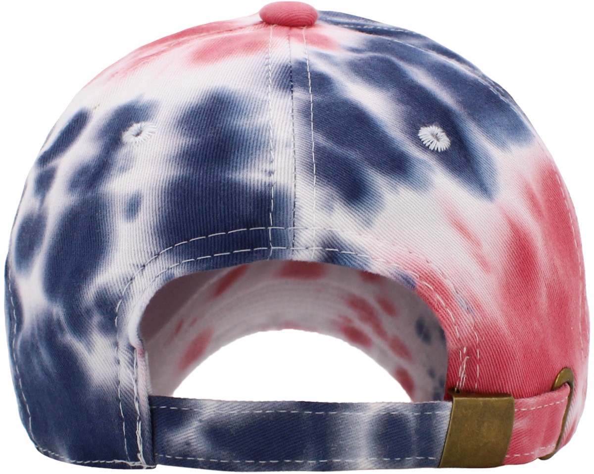 Tiedye Red Navy Blue Low Profile Baseball Caps Back View